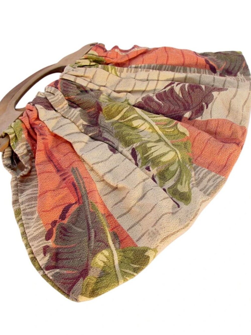 SAISON HAPPILY MARRIED FABRIC Vintage Handmade 40's/50's Barkcloth Satchel Bag - Picture 7 of 12